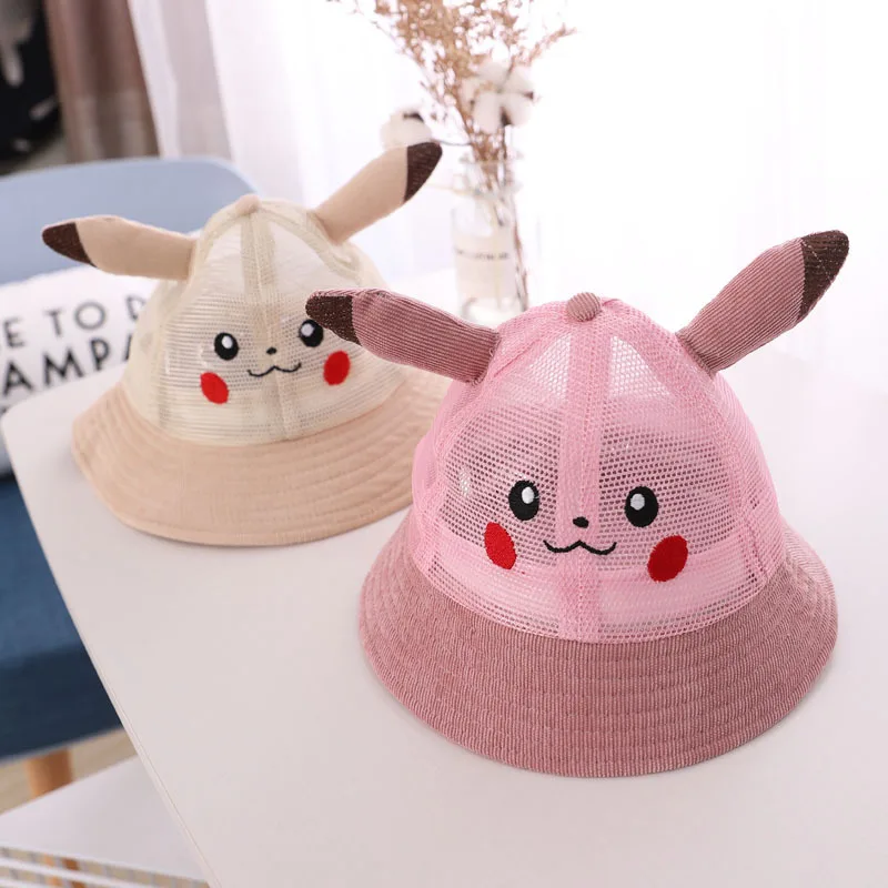 Кепка с покемоном Пикачу сетчатая для мужчин и женщин мужская аниме вырезами от