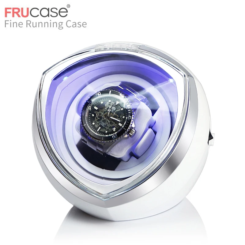 FRUCASE, Новое поступление, белый одиночный намоточный механизм для автоматических часов, коробка для часов, автоматический намоточный чехол для хранения - Цвет: UK plug