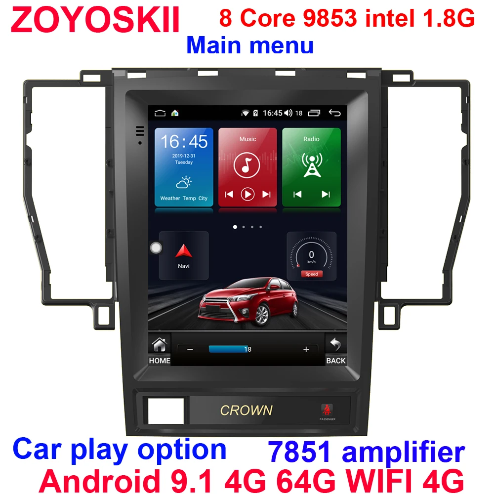 Android 9 0 10 4 inch вертикальный Тесла стиль автомобиля радио GPS bluetooth навигации плеер WI