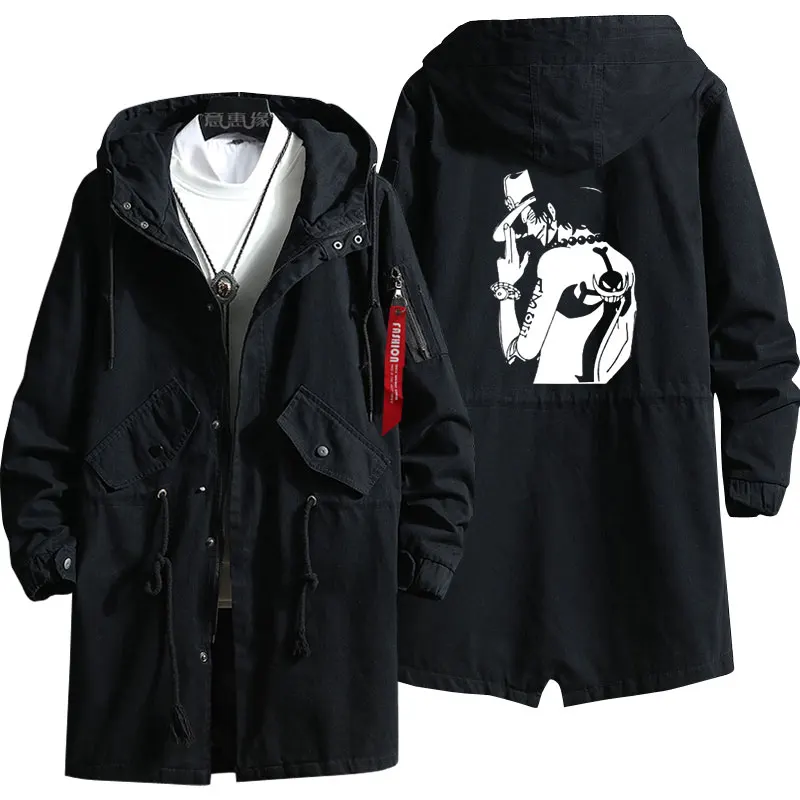 

New ONE PIECE Hoodie Anime cosplay luffy zoro Men trench coat fashion fall winter cotton zipper Overcoat Jacket