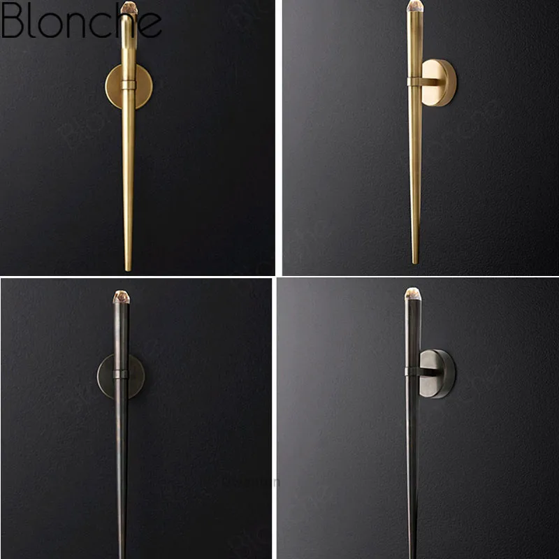 Светильник Настенный золотистый в стиле пост-модерн лампа индастриал