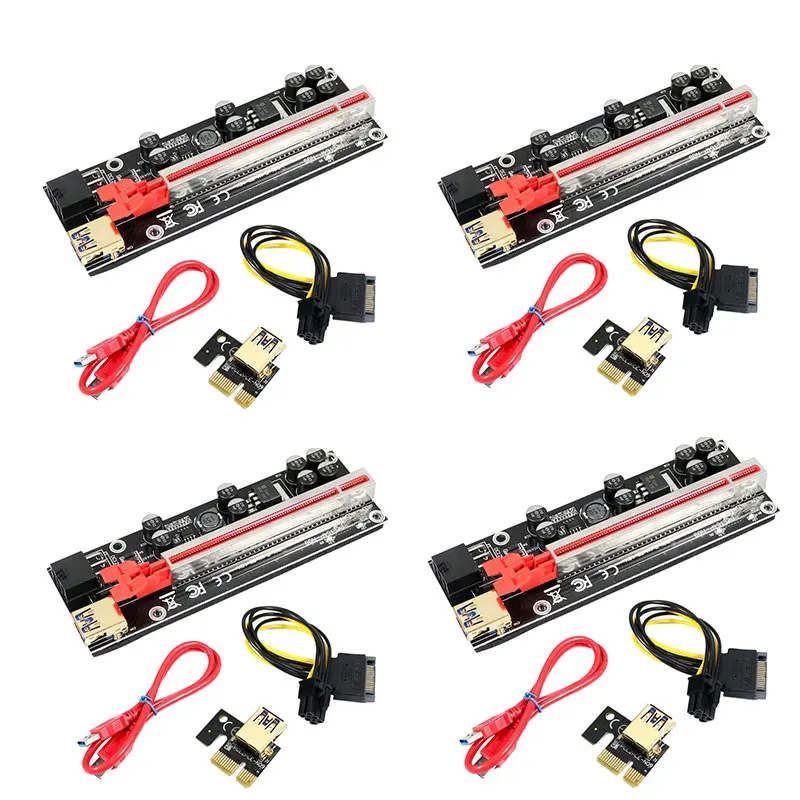 

15 шт. VER009S Plus USB 3.0 PCI-E Райзер VER 009S Экспресс 1X до 16X Райзер адаптер карта 6-контактный кабель питания для майнинга 60 см