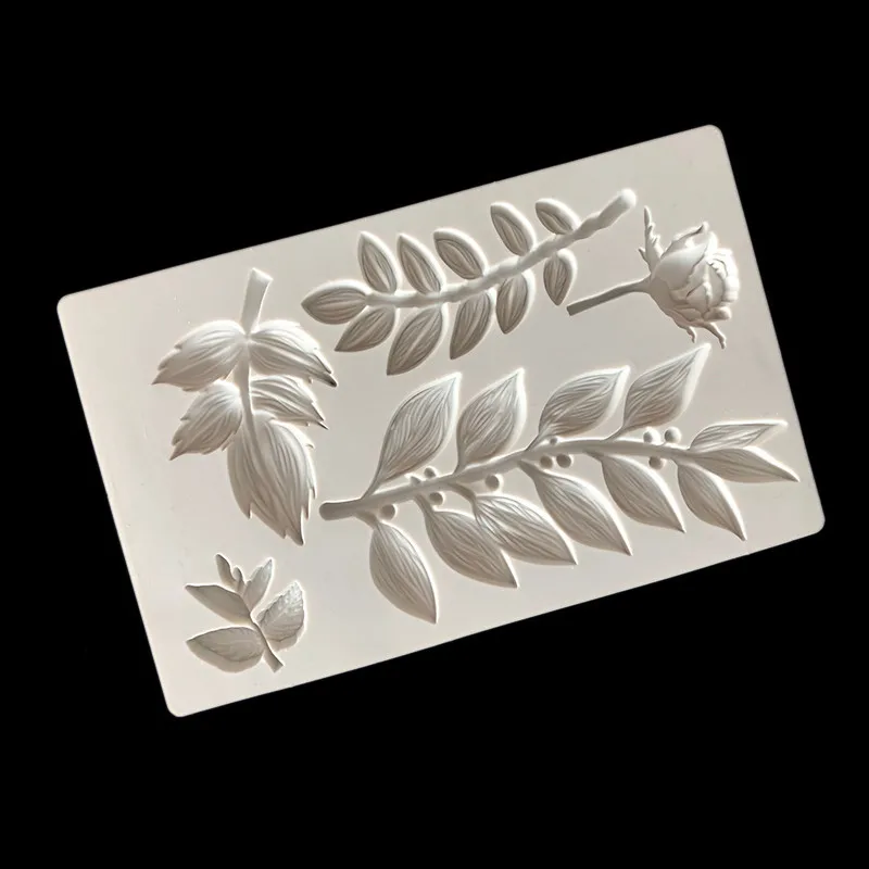 Новая ветка формы из силикагеля в форме розы форма для закручивания сахарного