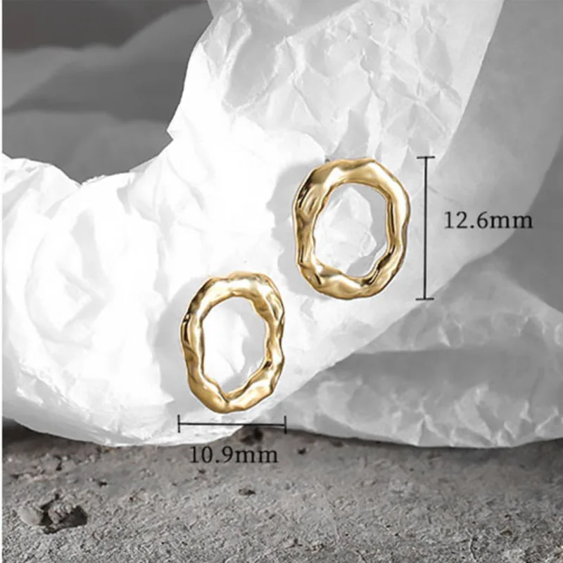 

Minimalist Stud Earrings For Women Sterling Silver 925 Earring Round Hollow Vintage Earings Bijoux Femme Argent Fine Jewellery
