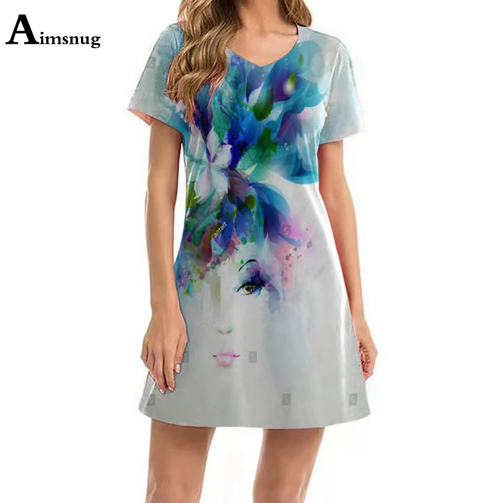 

Plus size Women Sexy Chic Dress 2021 Summer New Patchwork Fashion 3D Print Shirt Dresses Ladies Bohemian Short Mini Dress Femme