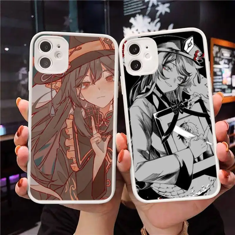 

Genshin Impact Hu Tao Phone Case Matte Transparent for iPhone 7 8 11 12 s mini pro X XS XR MAX Plus Clear mobile bag Game Cool