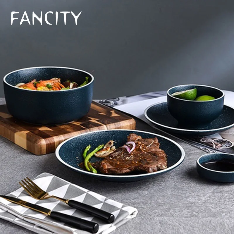 FANCITY Керамика японской кухни бытовой творческий Простое сочетание блюд высоким