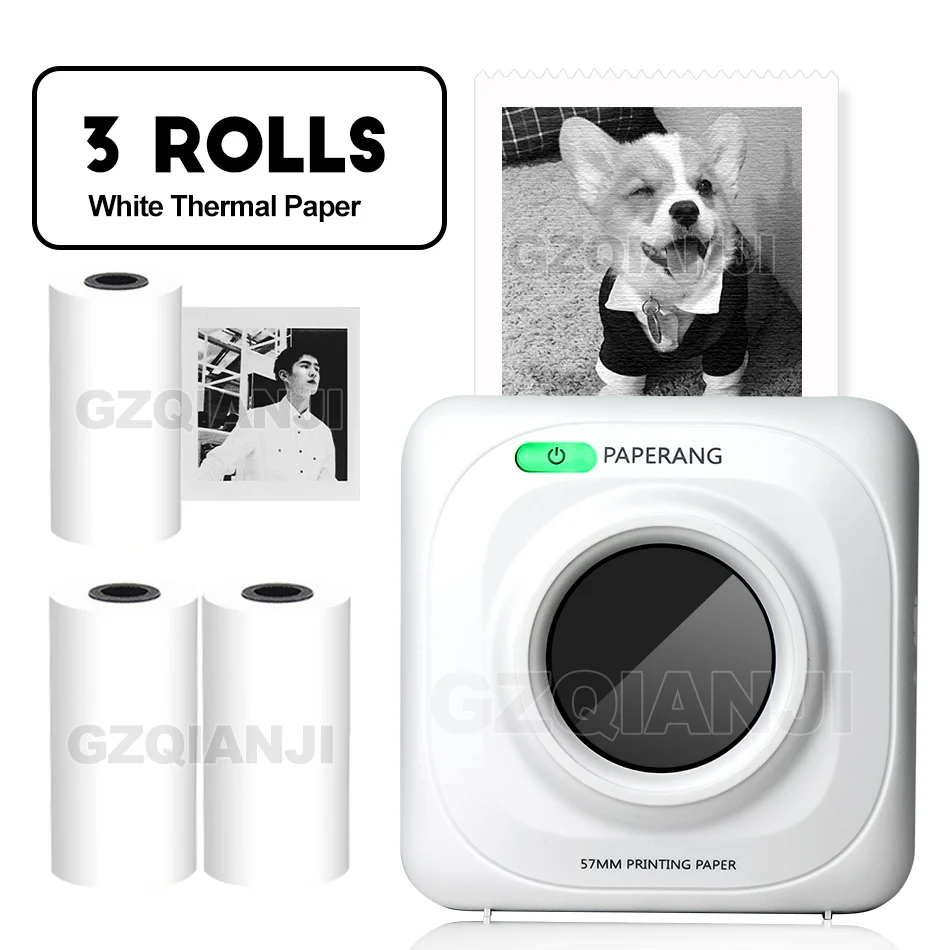 Add 3White Paper PAPERANG P1 принтер термальный фото Портативный Bluetooth 4,0 телефон беспроводное соединение мини карманные принтеры для iOS Android Windows - color: Add 3White Paper