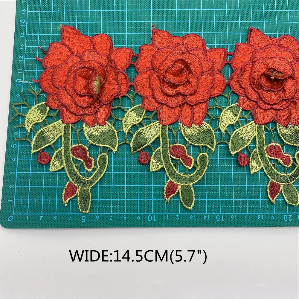 Хит продаж красочные 3D с цветочной вышивкой тканевые цветы листьев аппликация