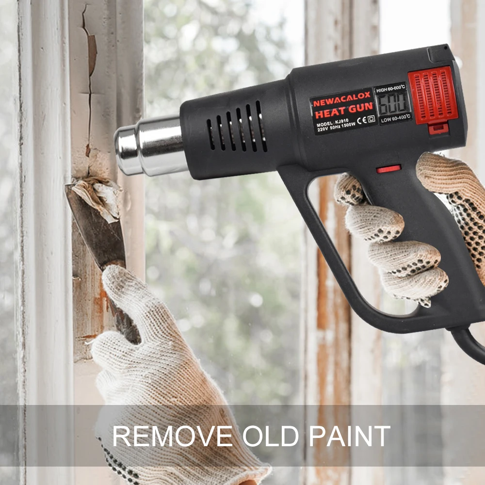 

Eu/Us 1500w Industrial Electric Lcd Hot Air Gun Stepless Thermoregulator Heat Gun Plastic Torch Car Hair Dryer Tools