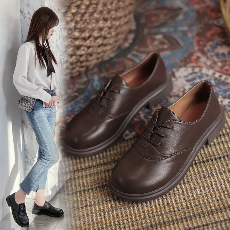 

Women's Oxford Shoes Vintage British Lace-up Flat Shoes