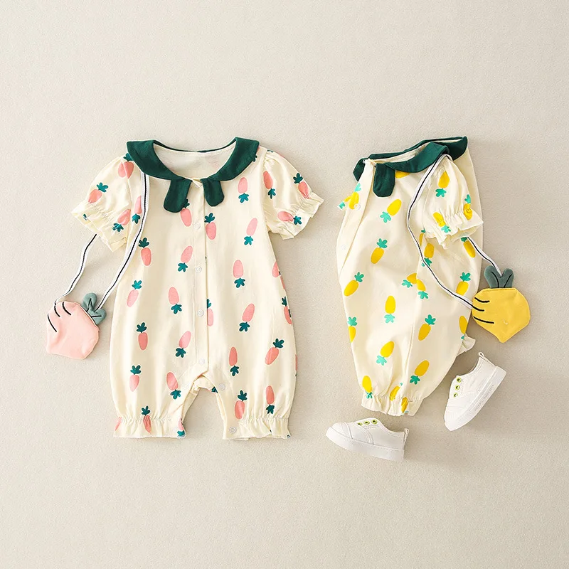 

Baby Clothes Baby Girl Summer Short-sleeved Romper Thin Section Outing One-piece Summer Cotton Baby Girl Romper