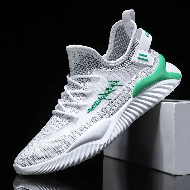 Кроссовки мужские из эластичной ткани Повседневная модная обувь на шнуровке