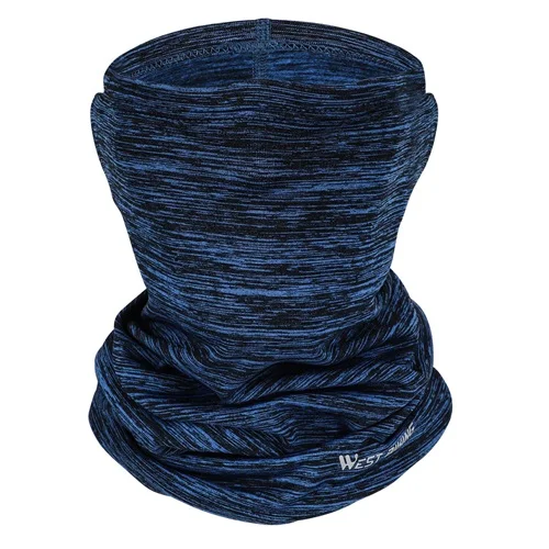 Blue Scarf WEST BIKING, Зимняя Маска для лица, шарф, Теплая Лыжная маска для сноуборда, велосипеда, маска для бега, рыбалки, шеи, теплая спортивная Балаклава, шлем шляпа Кепка - Цвет: Blue Scarf