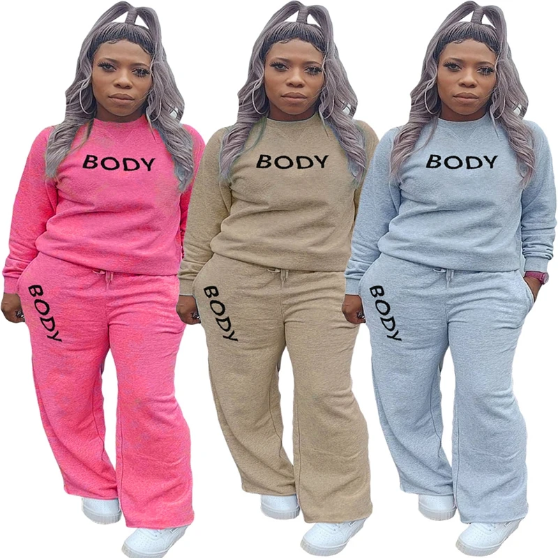 

ZKYZWX Two Piece Outfits for Women Tracksuit Long Sleeve Top and Sweatpants Sweat Suits Loung Wear Matching Set Winter Clothes