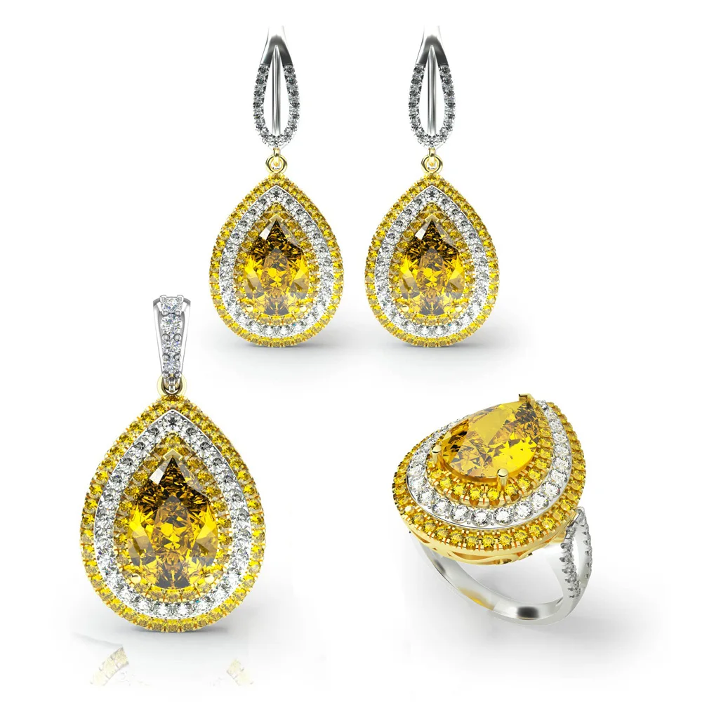 

PANSYSEN 18x45mm Citrine Diamond Drop Earrings For Women Genuine 925 Sterling SilverJewelry Earrings Fashion Wedding Party Gifts