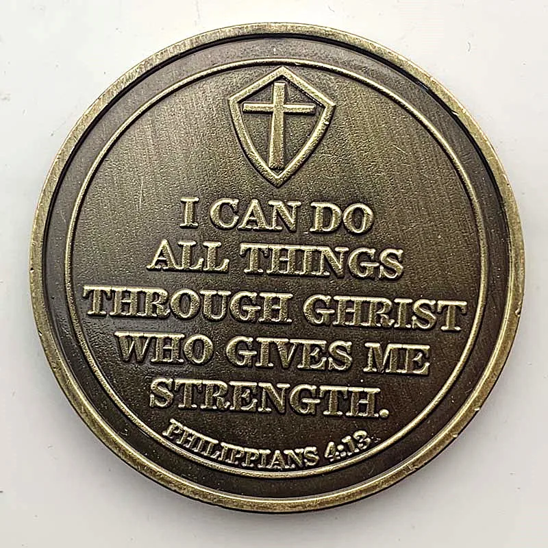 Philippians 4:13 I can do all things through Christ who gives me strength Coin Souvenir Gifts Coins | Дом и сад