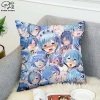 re zero starting life in another world 3d printed polyester decorative pillowcases throw pillow cover square zipper pillow cases