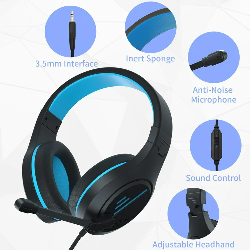 

Stereo RGB Gaming Headset Gamer Headphones with Microphone For PC PS4 PS5, Over Ear Noise Canceling Computer Phone Earphones