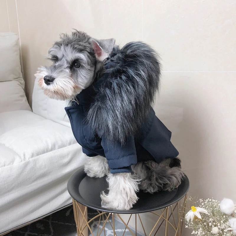 Модный пуховик для собак одежда щенков зимний теплый свитер толстовка с