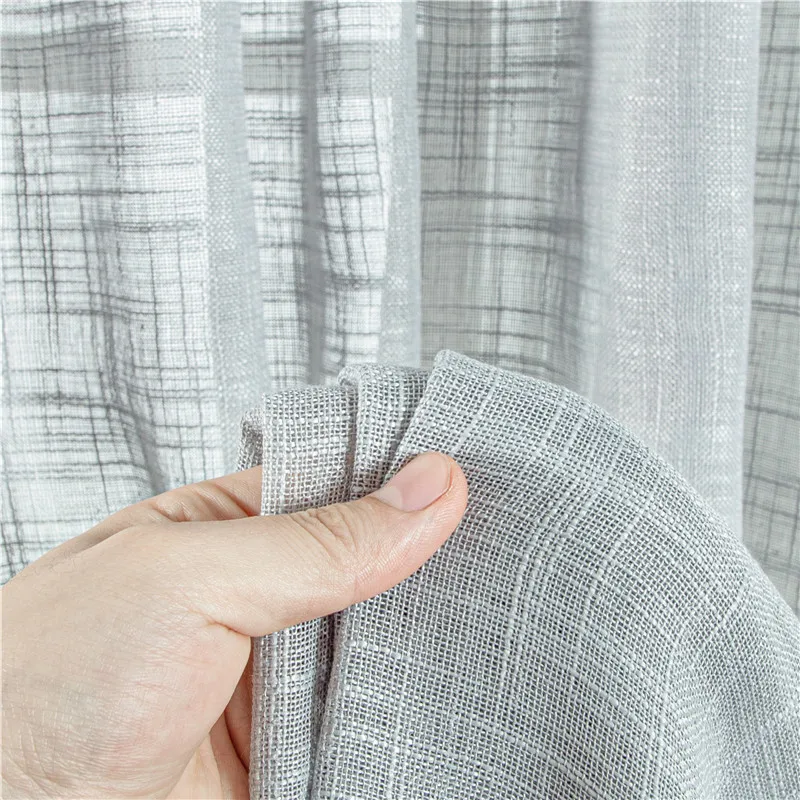 Льняные прозрачные шторы однотонные оконные занавески Занавески для гостиной