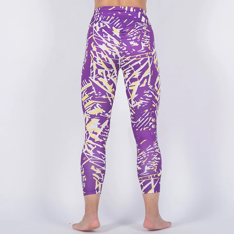 Purple Sports Leggings Women Sexy Gothic Graffiti Yoga Push Up Mujer Fitness Polyester Running Workout Pants | Спорт и развлечения