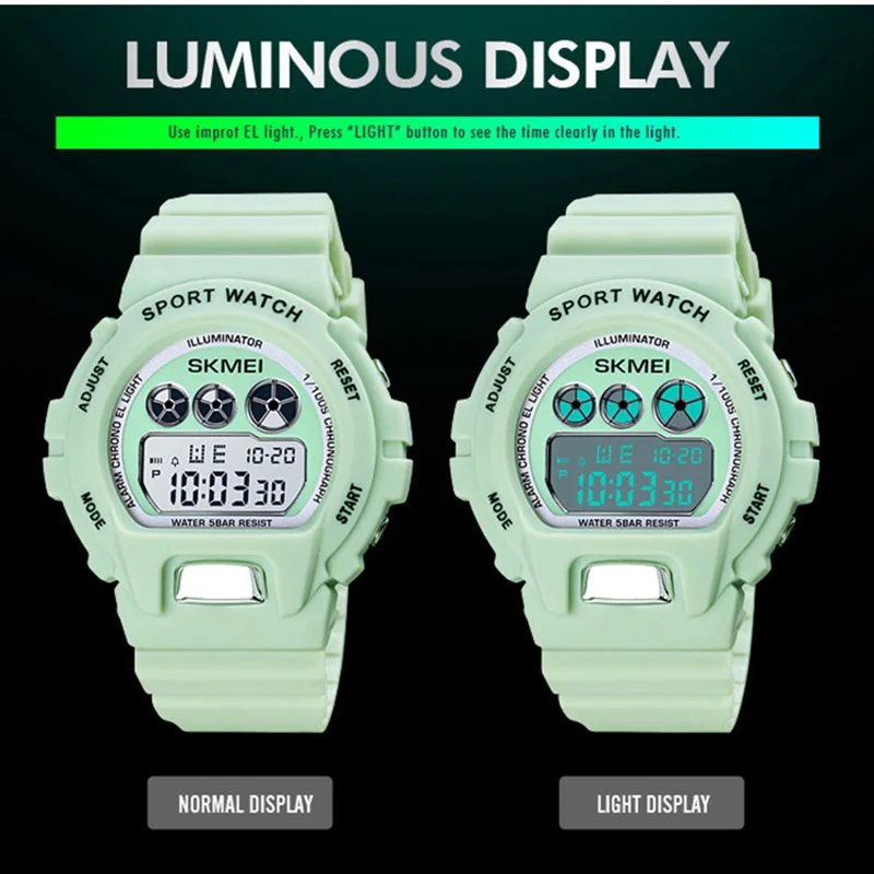 

SKMEI Brand Men's Watches PU Strap Simple LED Digital Military Alarm Watch Sport Electronic Watch Waterproof Reloj Hombre