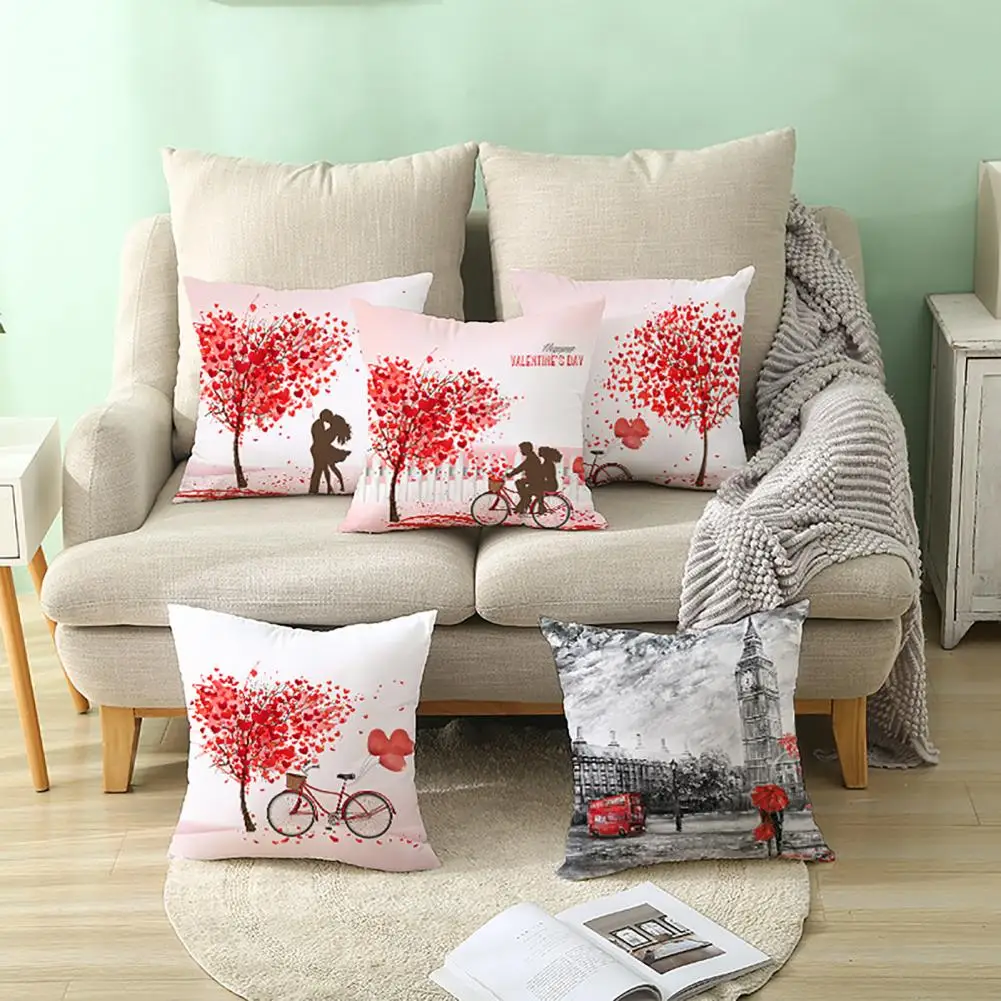 Мягкая Наволочка с принтом в виде сердца и дерева наволочка для подушки домашний