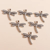 40pcs 1815mm antique silver color animal insect charms for jewelry making accessories dragonfly charms necklaces earrings diy