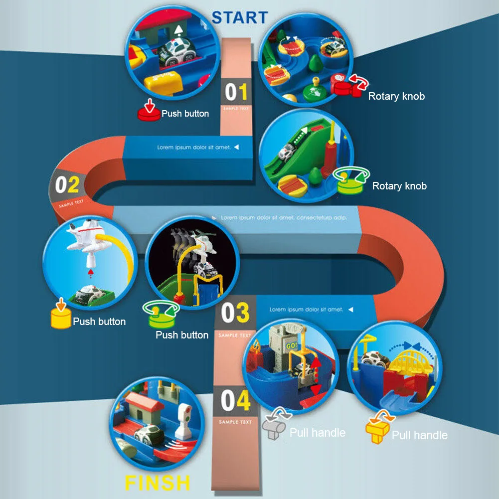 Автомобиль приключенческая игра детская игрушка набор гоночный обучающий трек