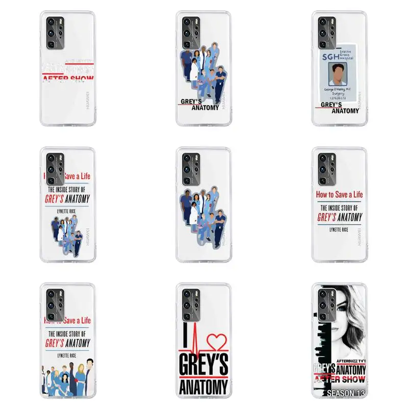 

greys anatomy Phone Case For Huawei P40 P30 P20 Mate Honor 10i 30 20 i 10 40 8x 9x Pro Lite Transparent Cover