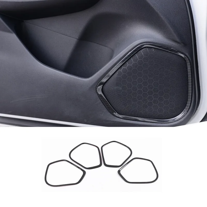 

For Honda FIT Jazz 2014-2018 ABS Matte and Carbon fibre Car door inner speaker audio Horn ring Cover Trim car styling 4pcs