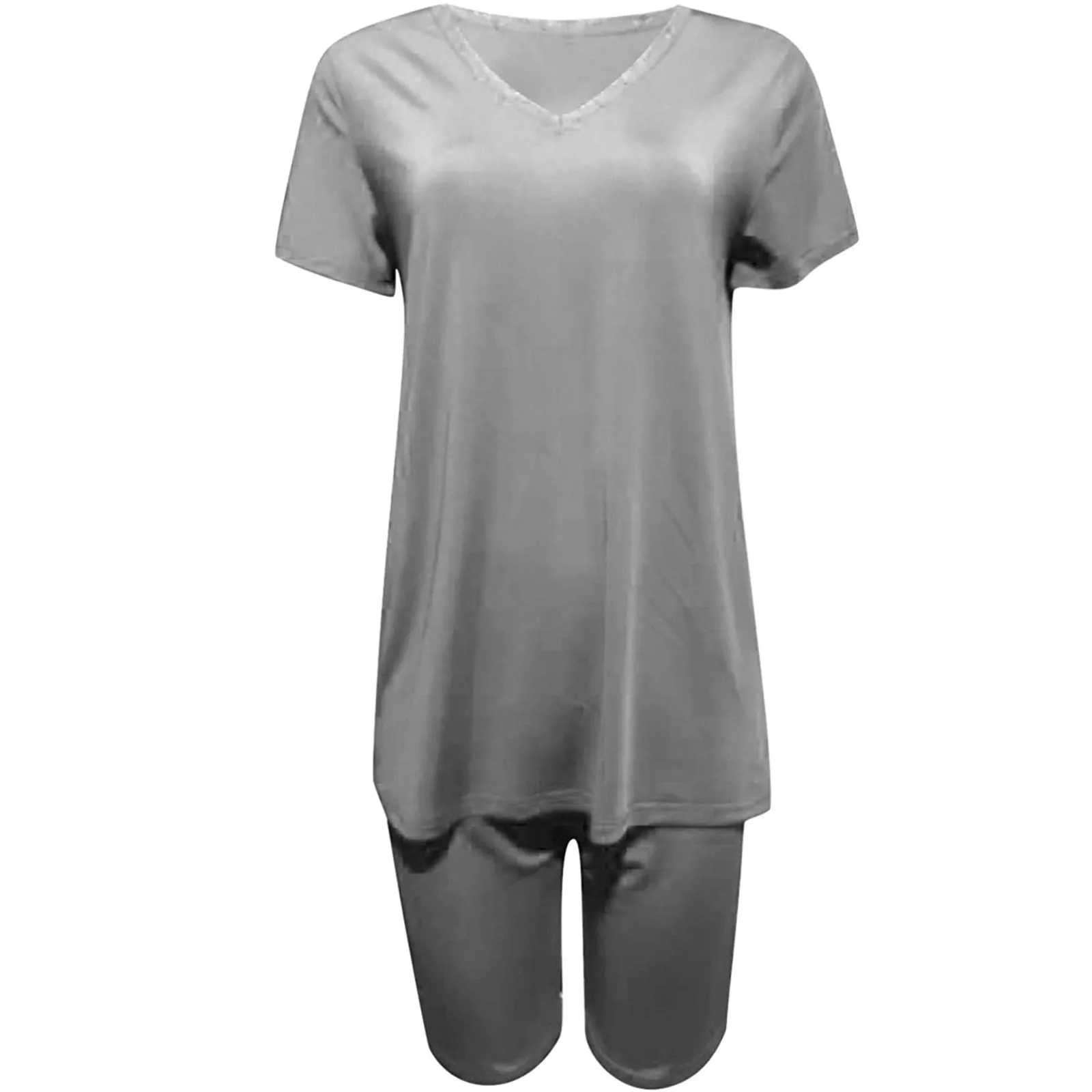 

Summer new style women's fashion polyester solid color V-neck two-piece short-sleeved cycling shorts suit cycling jersey 02*