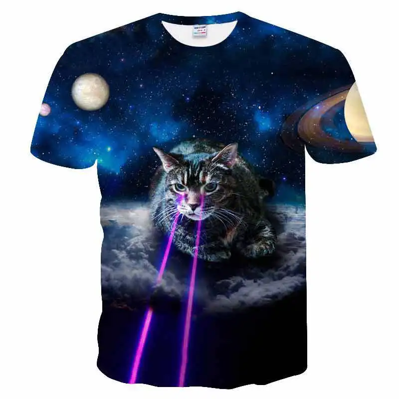 Galaxy Nebula Space женская футболка котенок женщина счастливый кот 3D мама Космический X