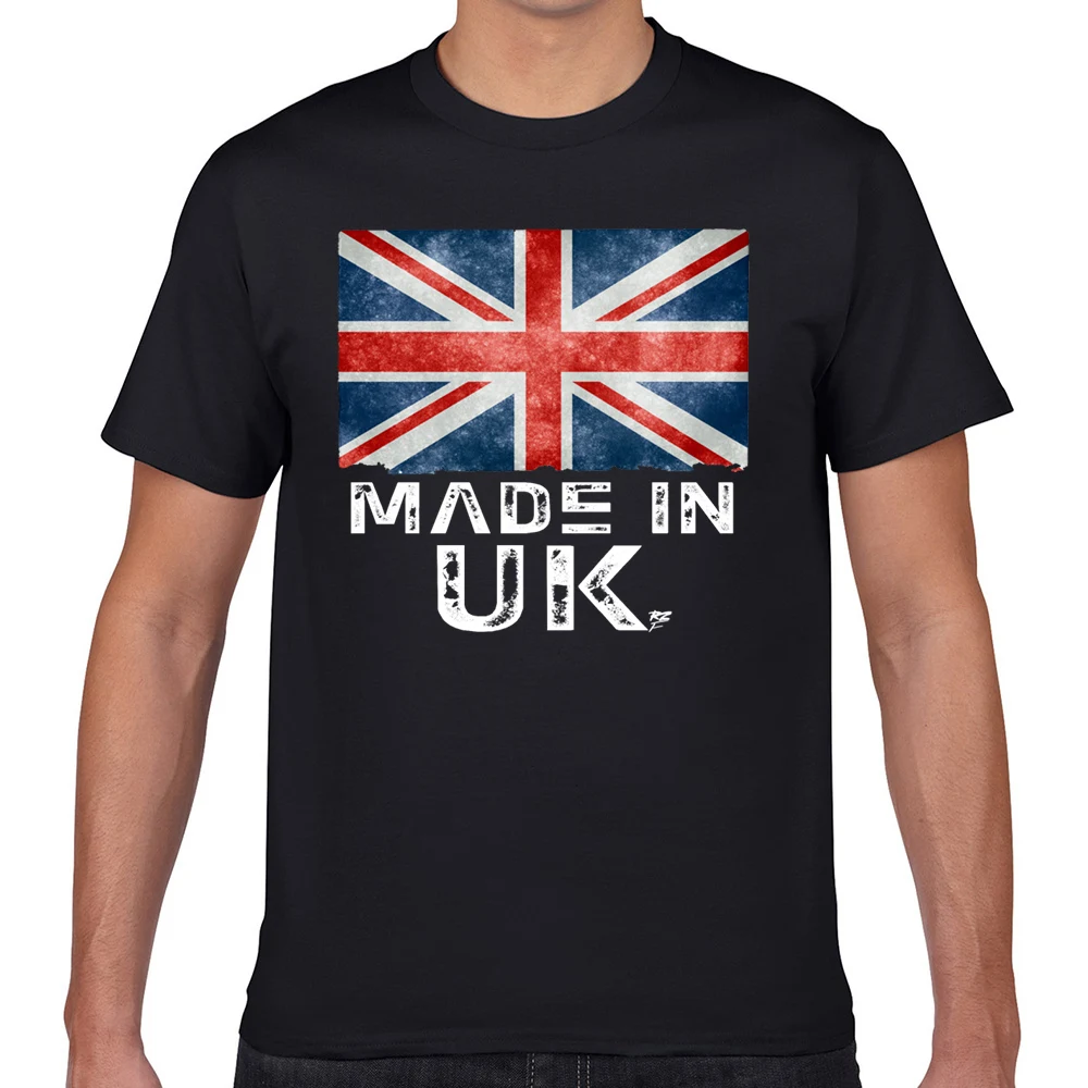 

Tops T Shirt Men made in uk Design Black Geek Print Male Tshirt