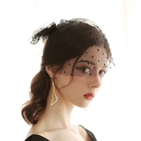 v644 classical blusher wedding bridal veil dots tulle one layer cut edge whiteblack bride veils with comb women wed accessories