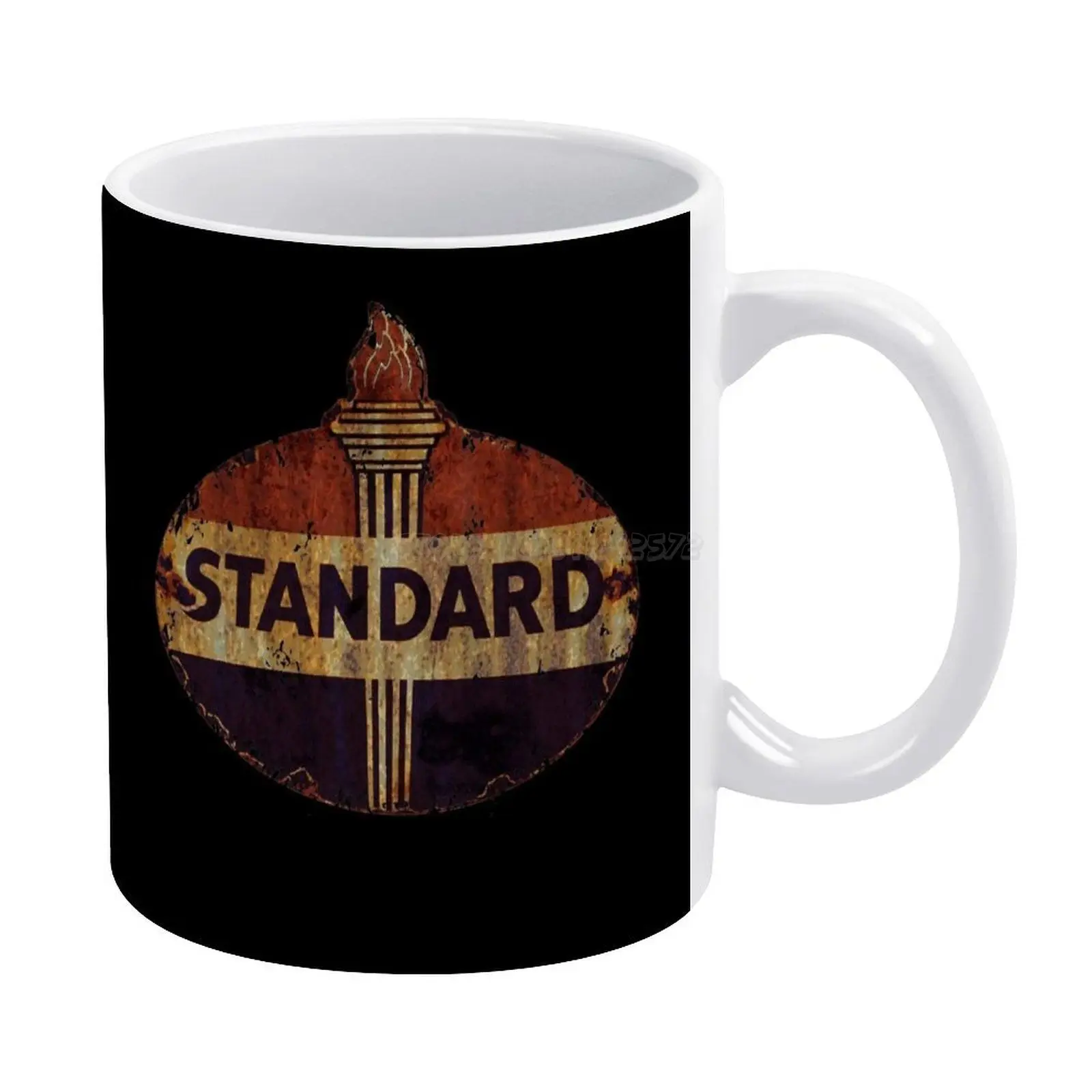 Стандартная белая керамическая чашка с винтажными вывесками для масла чайная