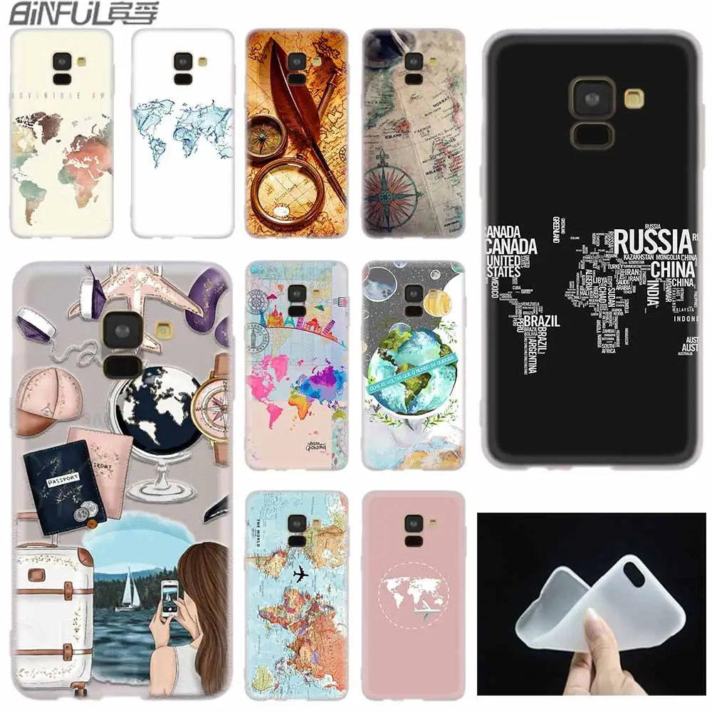 Карта мира путешествия планы силиконовый чехол Обложка для Samsung A50 A70 A80 A30 A40 A90 A6 A8