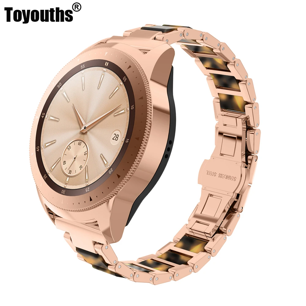 Toyouths Metal Strap for Samsung Galaxy Watch 42mm/Active 40mm 20mm Replacement Band with Folding Clasp for Active 2 40mm 44mm