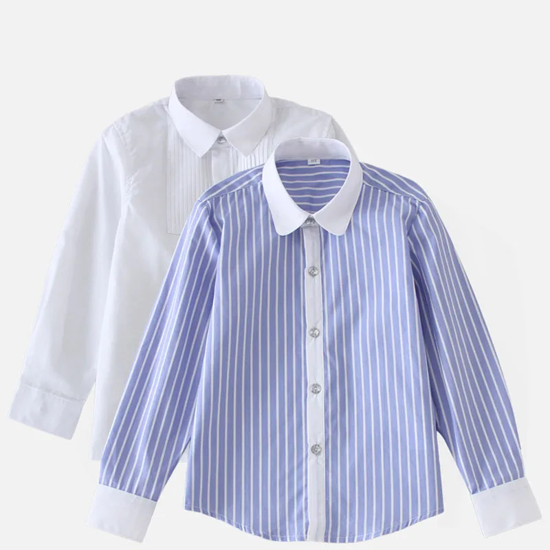 Модные рубашки для мальчиков 2020 полосатые топы с длинным рукавом подростков