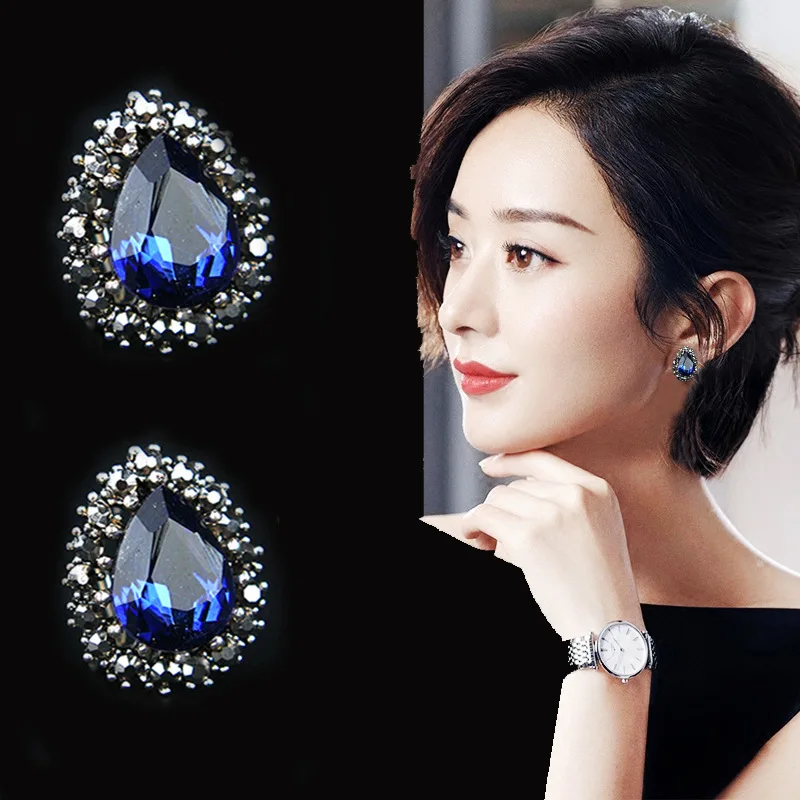 Роскошные серьги гвоздики ELIfashion в форме капли для женщин милые модные