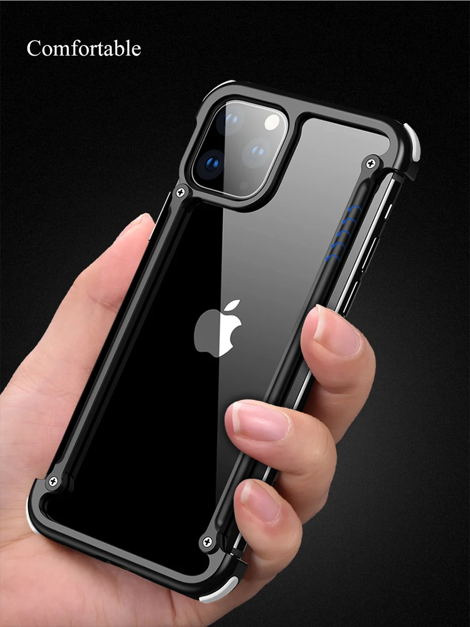 Роскошный металлический чехол с подушкой безопасности для IPhone 11 11 pro, чехол для Iphone 11 pro max, персональный металлический чехол-бампер