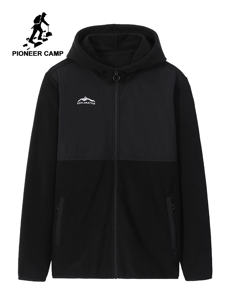 Пионерский лагерь новинка Мужская теплая флисовая куртка зимняя черная