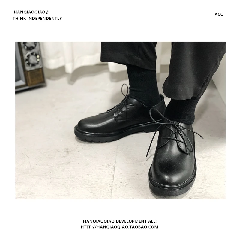 

2021 New Literary Men's Low-top Casual Leather Shoes Men's Simple Retro Round Toe Leather Shoes Business Leather Shoes