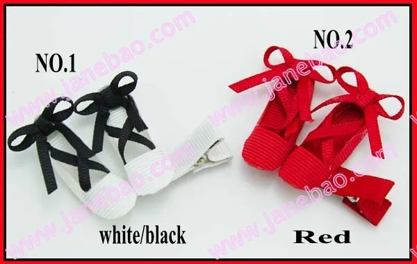 free shippng 10pcs Ribbon Ballet Slippers ballerina hair bows Dancing shoe hair clips