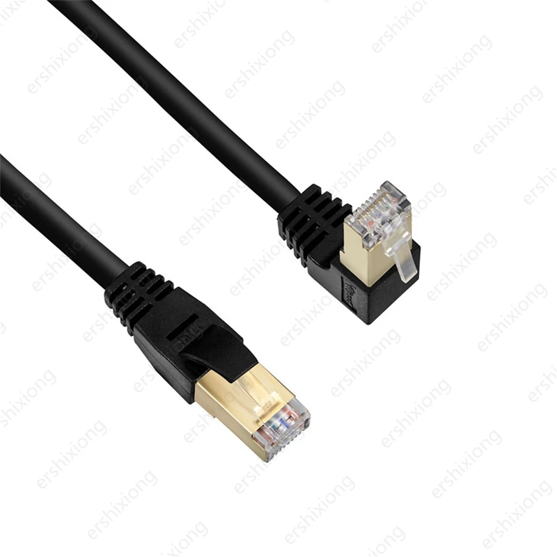 

RJ45 Lan cable UTP RJ 45 Network cable for Cat6 compatible jumper 90 degrees Right angle Cat7 Ethernet cable 0.3m