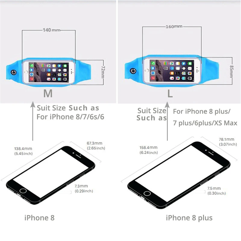 Водонепроницаемая карманная спортивная сумка для бега с поясным ремнем чехол