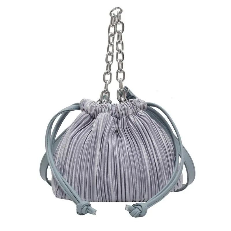 

Silver Chain Corduroy Bag For Women 2021 Summer Armpit bag Lady Shoulder Handbags Female Folds Travel Hand Bag Bolso Mujer Sac