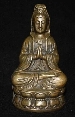 

Tibet Buddhist bronze Goddess of Mercy kwan-Yin Buddha Statue free shipping