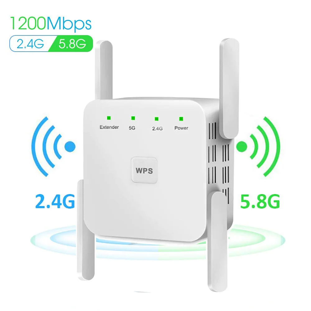 Беспроводной Wi-Fi репитер расширитель 2 4G/ 5G усилитель WiFi 300/1200 Мбит/с большой